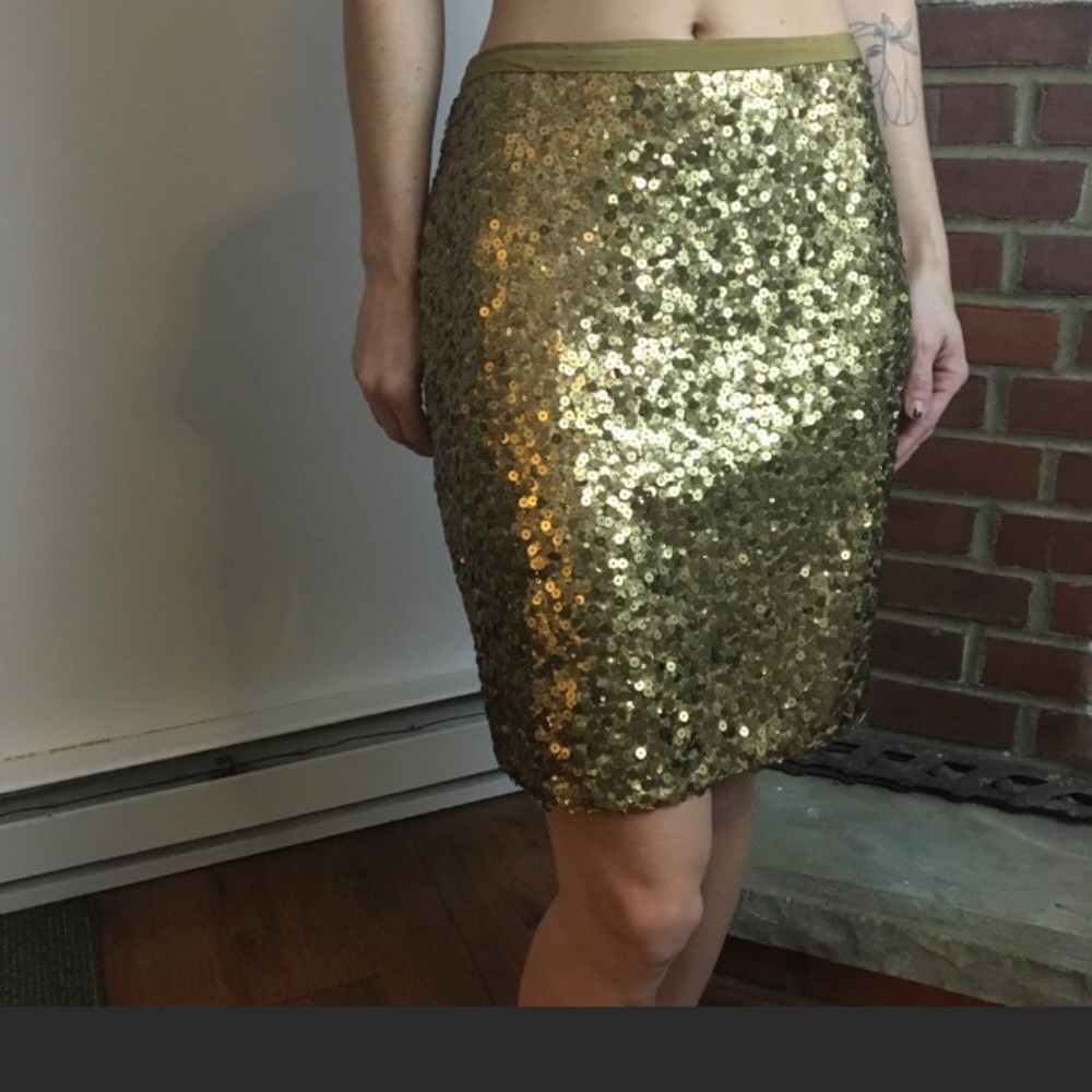 Broadway & broome madewell gold sequin skirt